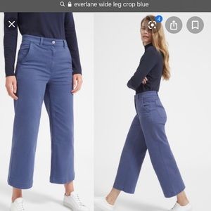 Everlane wide leg crop pants blue 00